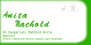 anita machold business card